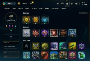 Esmeralda 1 com 43 Champs e 7 Skins + 9 Fragmentos - League of Legends LOL