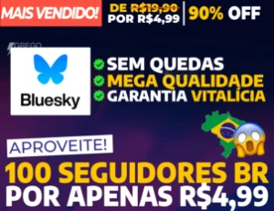 [Promoção] 100 Seguidores Brasileiros BlueSky por R$ 4,99 - Redes Sociais