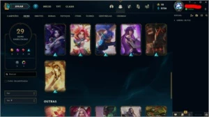 Conta com 29 skin's - League of Legends LOL
