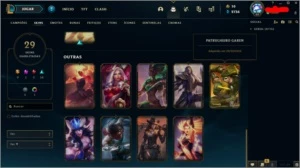 Conta com 29 skin's - League of Legends LOL
