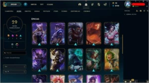 Conta com 29 skin's - League of Legends LOL