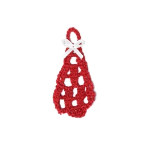 Enfeite Árvore de Natal Vermelha em Crochê - Artesanato e Personalizados