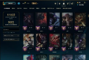 Platina 4 com TODOS os Champs e 562 Skins +4 Prestigios - League of Legends LOL