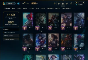 Platina 4 com TODOS os Champs e 562 Skins +4 Prestigios - League of Legends LOL