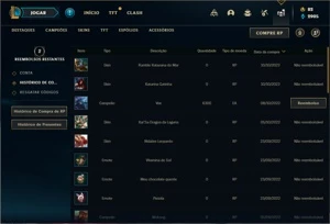 Conta ouro 3 com 150 Champs e 131 Skins - League of Legends LOL