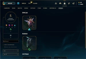 Conta ouro 3 com 150 Champs e 131 Skins - League of Legends LOL