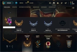 Conta ouro 3 com 150 Champs e 131 Skins - League of Legends LOL