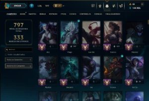 Prata 3 com TODOS os Champs e 160 Skins ( ADC / MID / JG ) - League of Legends LOL