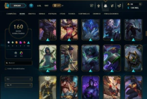 Prata 3 com TODOS os Champs e 160 Skins ( ADC / MID / JG ) - League of Legends LOL