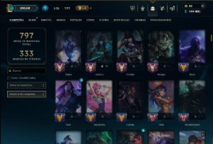 Prata 3 com TODOS os Champs e 160 Skins ( ADC / MID / JG ) - League of Legends LOL