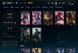 Prata 3 com TODOS os Champs e 160 Skins ( ADC / MID / JG ) - League of Legends LOL