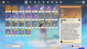 conta ar 27 com cyno + arma assinatura + lança de jade - Genshin Impact