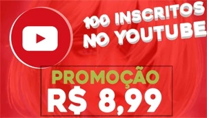 100 INSCRITOS NO YOUTUBE - PREÇO MAIS BARATO ! - Redes Sociais