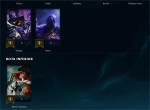 Conta LOL ouro 2 (platina 4 flex) 57% WinRate 9 Skins Lindas - League of Legends