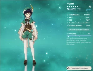 CONTA AR.54| VENTI/GANYU/KLEE/ZHONGLI/KEQUING|1 ARMA 5* - Genshin Impact