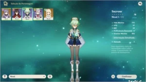 Conta com Keqing, Sucrose e Noelle - AR 5 - Genshin Impact