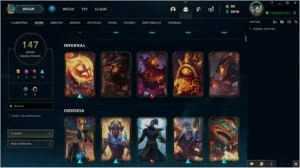 Conta LOL Plat IV - 95 Champs e 149 Skins - League of Legends