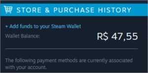 Conta steam com alguns jogos e R$50,00 na carteira
