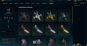 CONTA LOL - TODOS OS CAMPEÕES - 156 SKINS - MMR DIAMANTE - League of Legends
