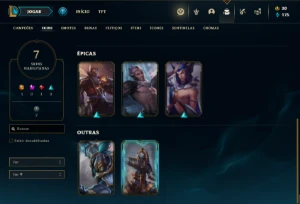 Conta Unranked lv 23 com 22 Champs e 7 Skins + 1 Ultimate - League of Legends LOL