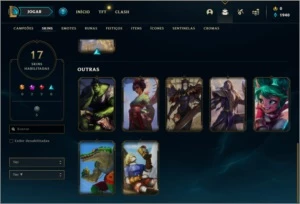 Conta prata 1 com 17 skins e 63 champs - League of Legends LOL
