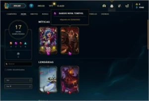 Conta prata 1 com 17 skins e 63 champs - League of Legends LOL
