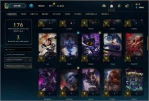 Conta prata 1 com 17 skins e 63 champs - League of Legends LOL
