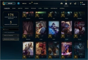 Conta prata 1 com 17 skins e 63 champs - League of Legends LOL