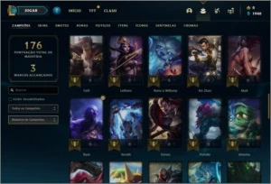 Conta prata 1 com 17 skins e 63 champs - League of Legends LOL
