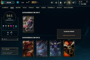 Todas Skins Raras | Black Alistar, Kayle Prateada Todas Pax - League of Legends LOL