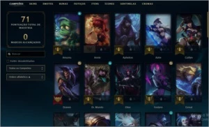 conta platina 4 com skins boas 49 champs - League of Legends LOL