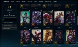 conta platina 4 com skins boas 49 champs - League of Legends LOL