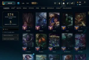 Unranked com TODOS os Champs e 239 Skins +3 Prestigios - League of Legends LOL