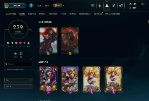 Unranked com TODOS os Champs e 239 Skins +3 Prestigios - League of Legends LOL