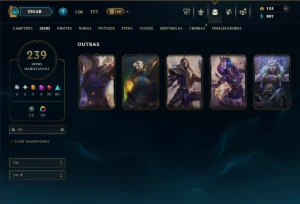 Unranked com TODOS os Champs e 239 Skins +3 Prestigios - League of Legends LOL