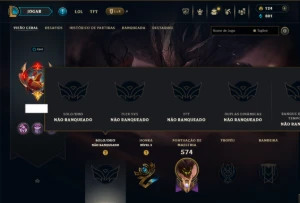 Unranked com TODOS os Champs e 239 Skins +3 Prestigios - League of Legends LOL