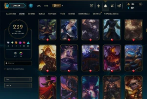 Unranked com TODOS os Champs e 239 Skins +3 Prestigios - League of Legends LOL