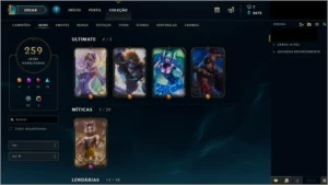 Conta League of Legends 259 SKins LOL