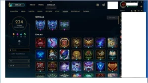 Conta de LOL barata,217 skins,Diamante 3,icones exclusivos - League of Legends