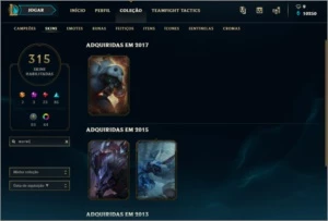 conta lol com todos os champs e skins raras - League of Legends