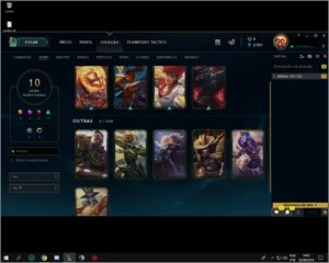 Conta D4 com 43 hérois e 10 skins - League of Legends LOL