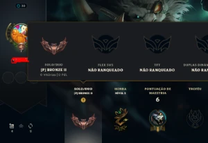 Conta diamante 3, MMR bom, full acesso - League of Legends LOL