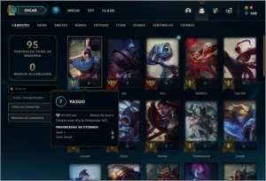 Conta unranked (ex platina) com 8 skins e 40 champs - League of Legends LOL