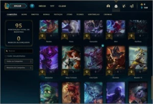 Conta unranked (ex platina) com 8 skins e 40 champs - League of Legends LOL