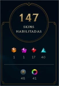Conta-LOL todos os champ-147 skins Unranked - League of Legends