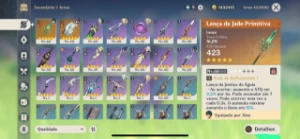 Conta Ar 39 - Xiao / Itto / Jade Primitiva + Arma T5 - Genshin Impact