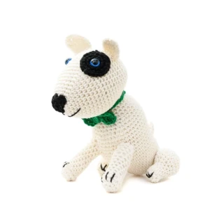 Cachorro Bacon Bull Terrier em amigurumi - Artesanato e Personalizados