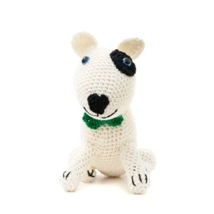 Cachorro Bacon Bull Terrier em amigurumi - Artesanato e Personalizados