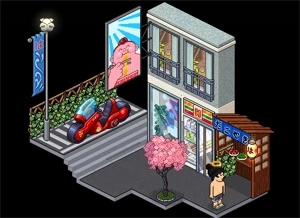 Pack Habitat Rua Japonesa do Leitão - Habbo