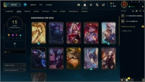 Conta Diamante 4, 42 campeões, 15 skins + 8 skins no espólio - League of Legends LOL